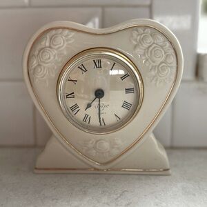 Lenox China Heart Desk Clock